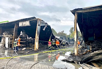 Brandschaden in einem Baustoffhandel