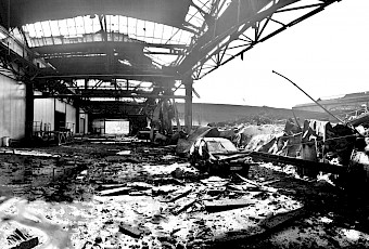 Brandschaden in einem Lagerkomplex