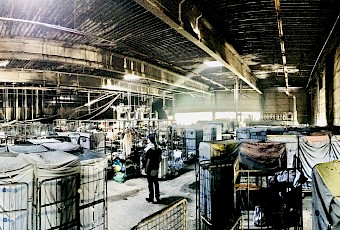 Brandschaden in einer Gro&szlig;w&auml;scherei