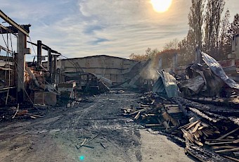 Brandschaden eines holzverarbeitenden Betriebs